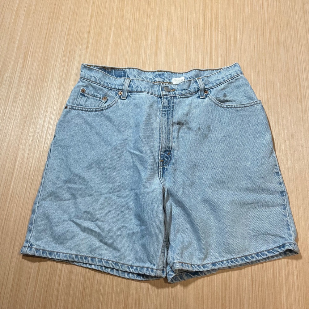 Levi's Jean Shorts Women 14 REG Light Wash High Waisted Denim 550 Relaxed Fit